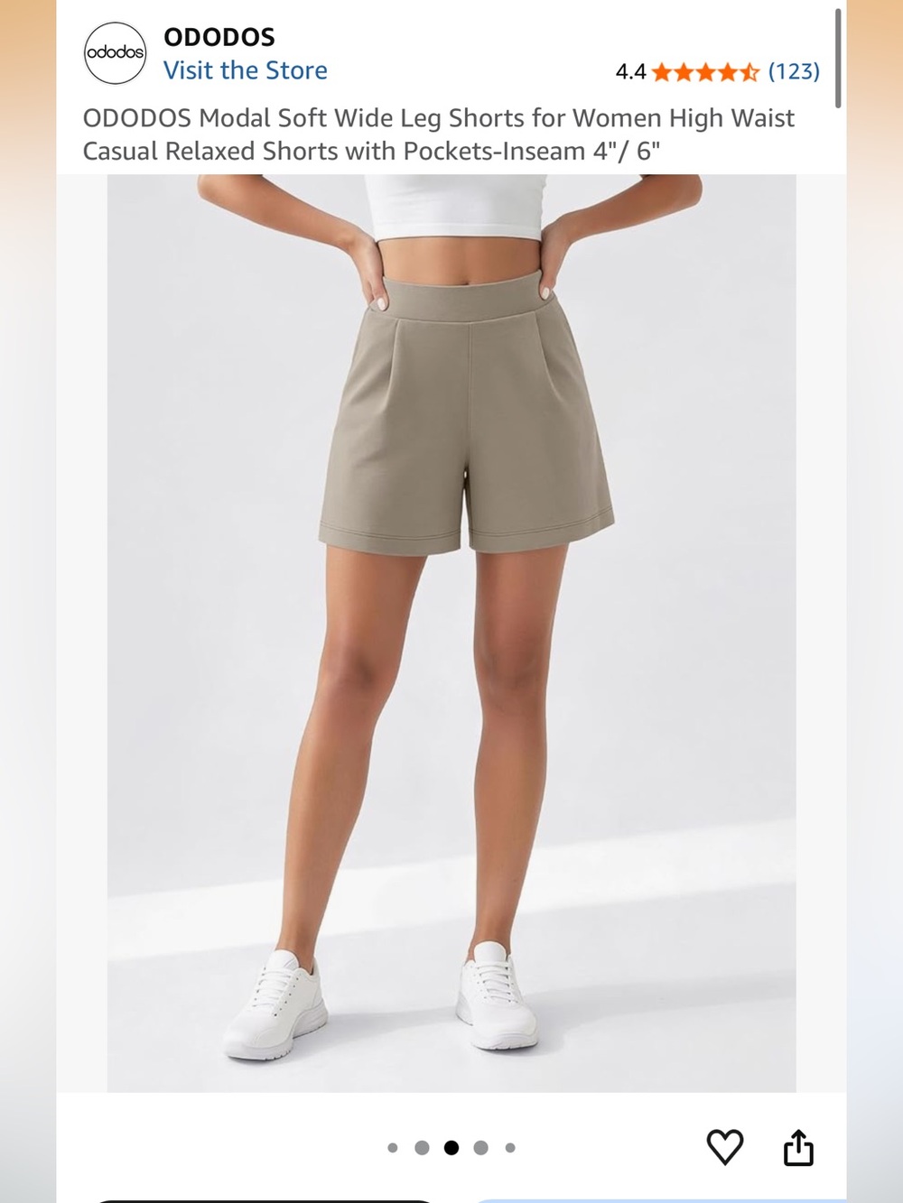 High-Waist Wide Leg Women's Shorts in Taupe